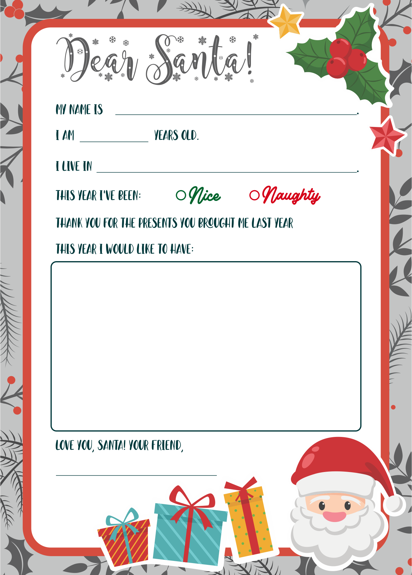 Free Letter From Santa Printable