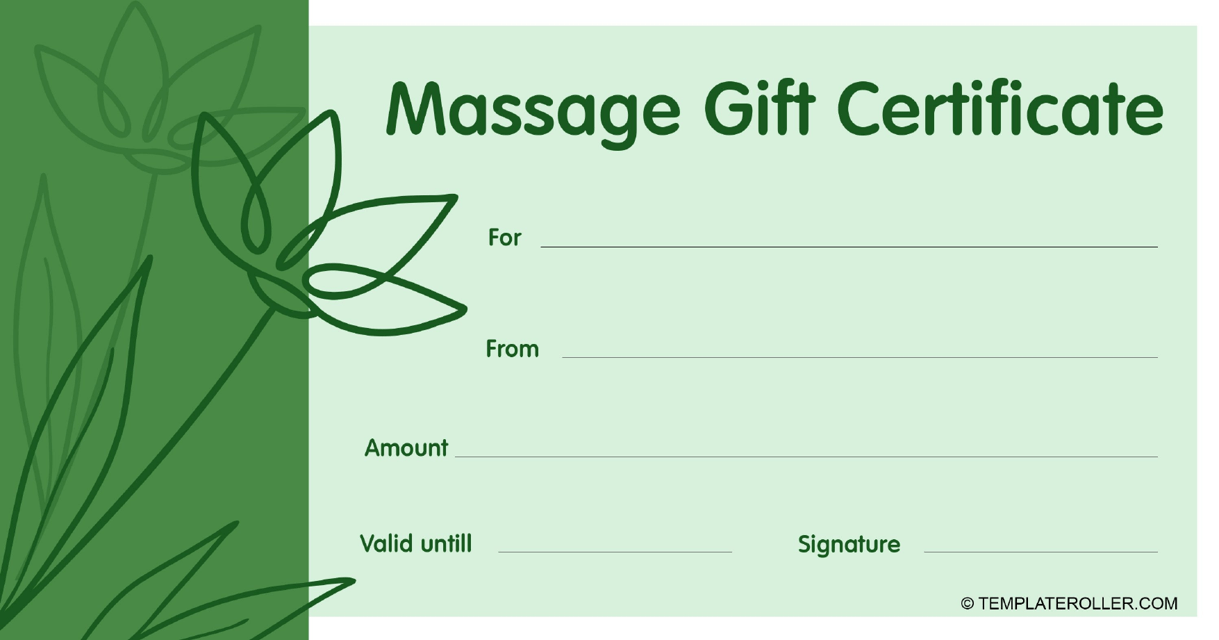 Free Massage Gift Certificate Templates Customize Download Print 