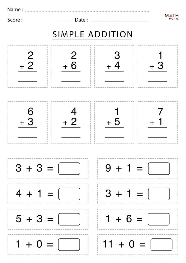 Free Math Exercises For Grade 1