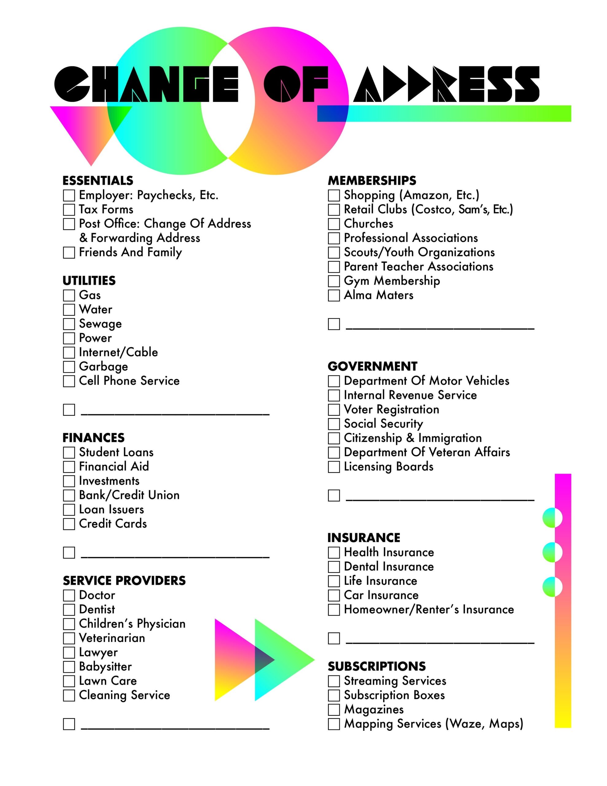 Free Moving Checklist Printable This Change Of Address Template Free Moving Checklist Printable This Change Of Address Template