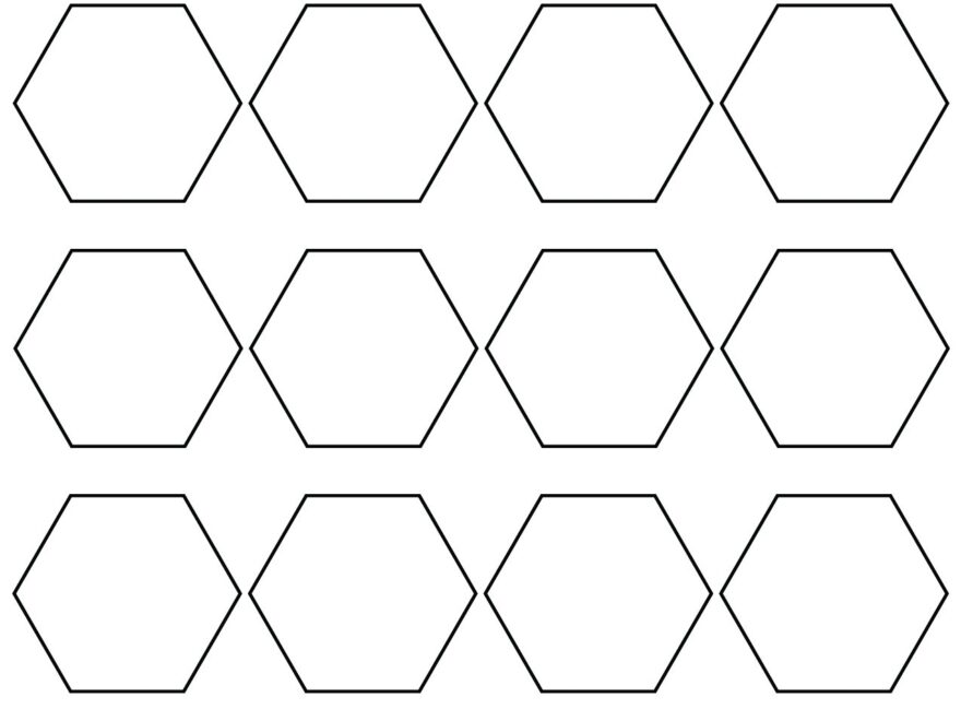 Free Printable 1 inch Hexagon Templates Grid Layout Graph Paper