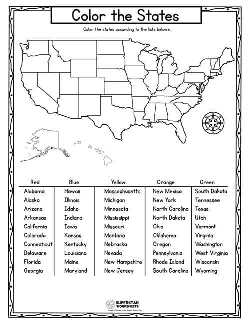 Free Printable 50 Us States Worksheets For Kids Artofit