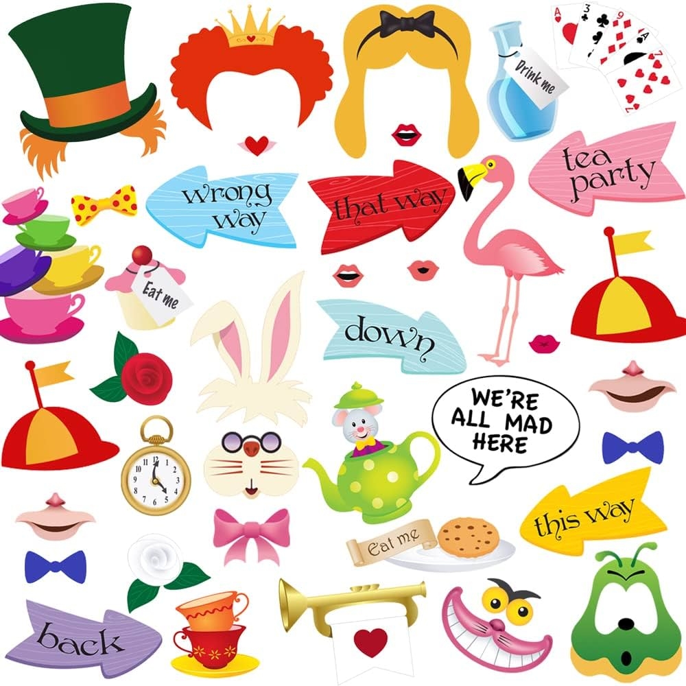 Free Printable Alice In Wonderland Photo Booth Props Download Free 