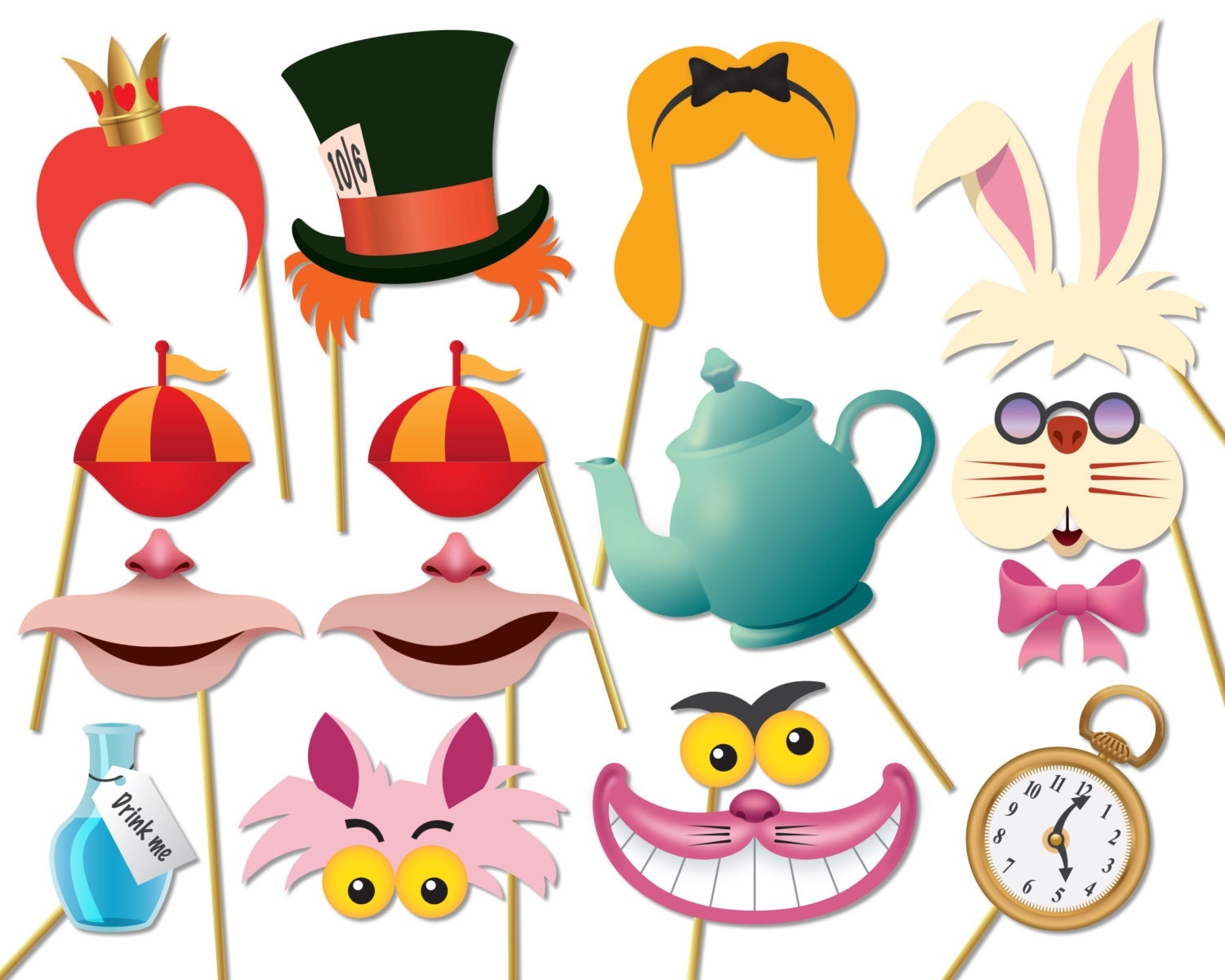Free Printable Alice In Wonderland Photo Booth Props Free Templates 
