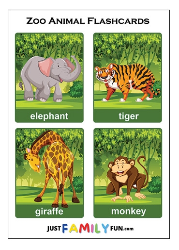 Zoo Animal Flash Cards Free Printable