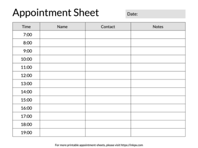 Free Printable Appointment Sheets In PDF PNG And JPG Formats InkPx