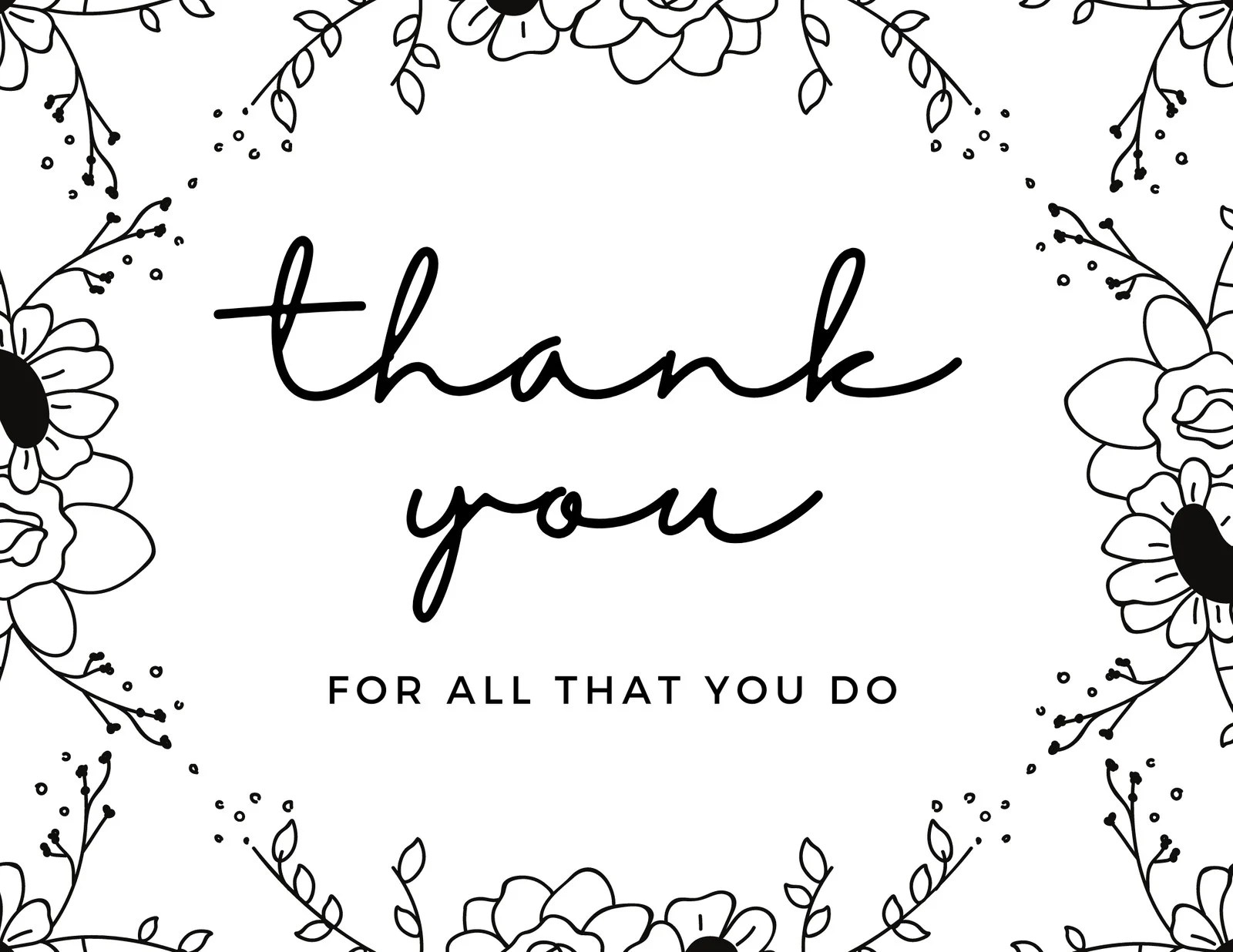 Free Printable Black And White Thank You Cards Printable Word Searches Free Printable Black And White Thank You Cards Printable Word Searches