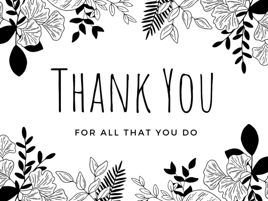 Free Printable Black And White Thank You Cards Printable Word Searches