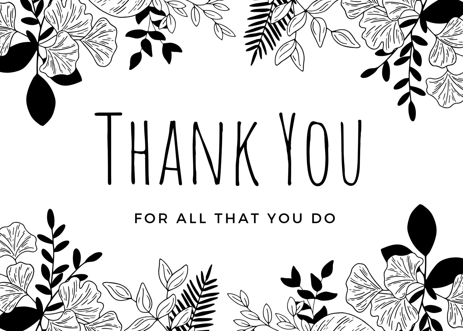 Free Printable Black And White Thank You Cards Printable Word Searches Free Printable Black And White Thank You Cards Printable Word Searches