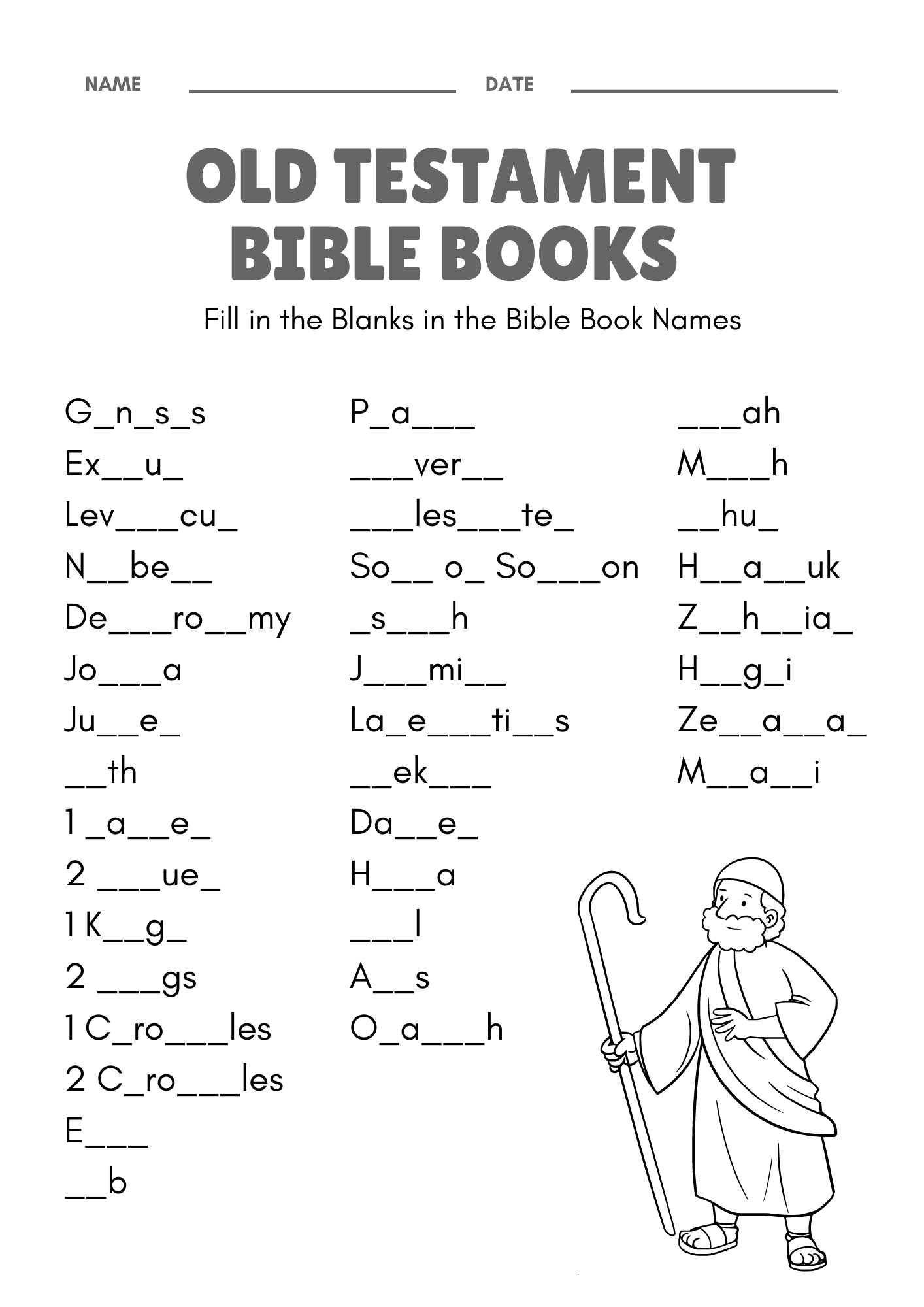 Free Printable Books Of The Bible Worksheets Free Printable Books Of The Bible Worksheets