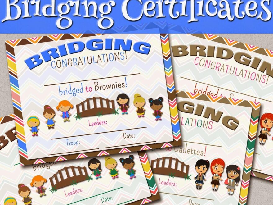 Free Printable Bridging Certificates Girl Scout Daisy Activities