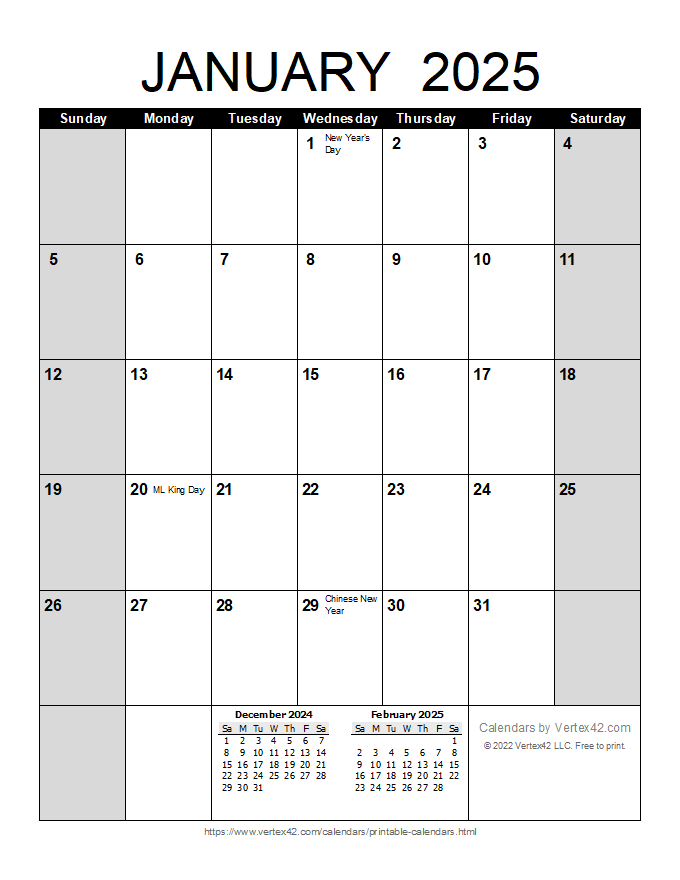 Free Printable Calendar 2025 Pdf Calendars 2025