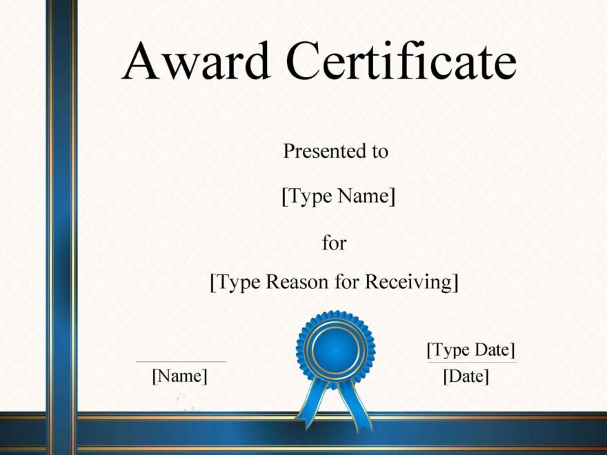 Free Printable Certificate Template Word Printable Templates