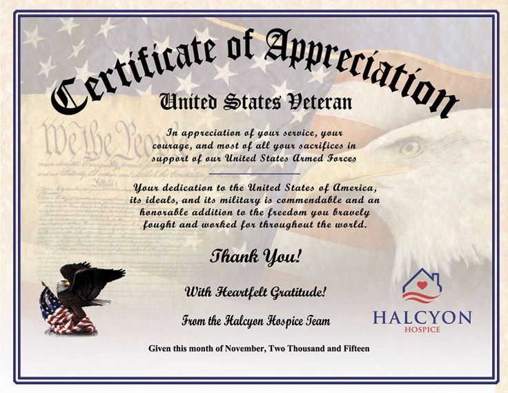 Free Veterans Of Foreign Wars Printable Certificates