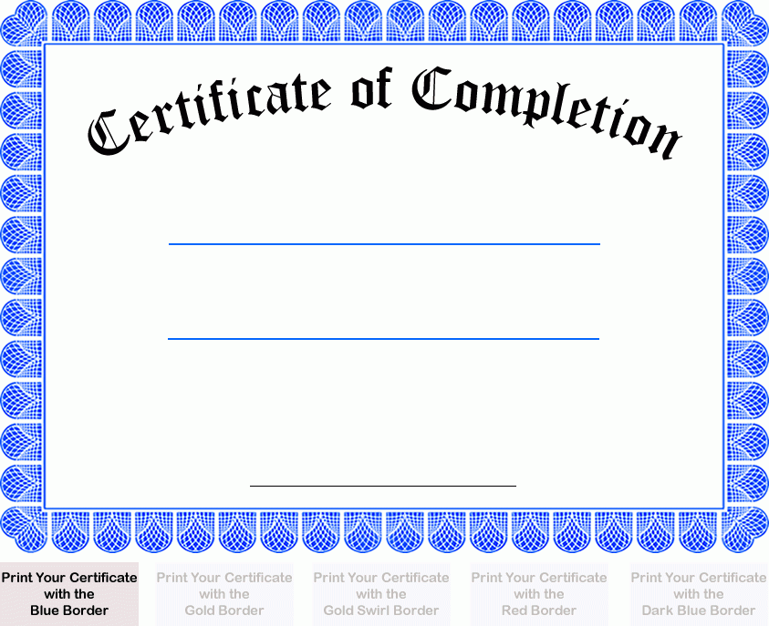 Free Printable Certificates Of Completion Templates Printable Download