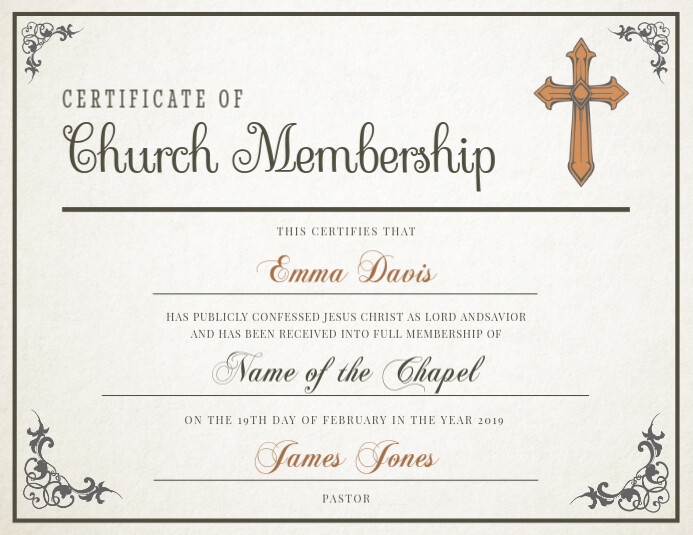 Free Printable Church Membership Certificates Printable Templates