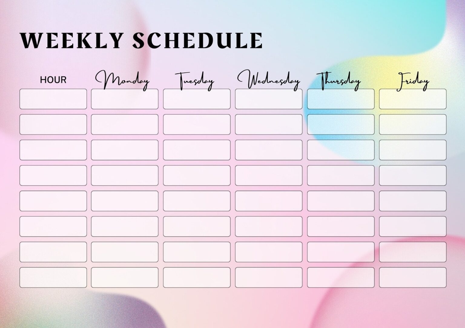 Free Printable Class Schedule Templates To Customize Canva Fillable 