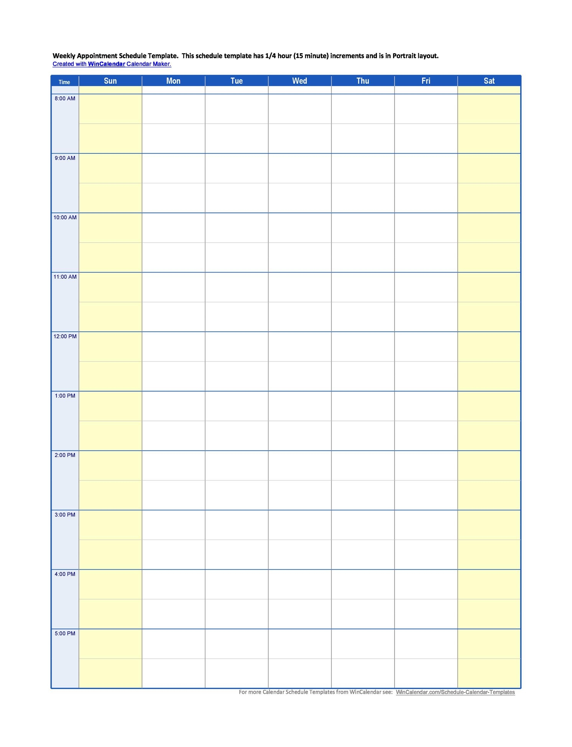 Free Printable Daily Appointment Calendar Template Printable Forms 