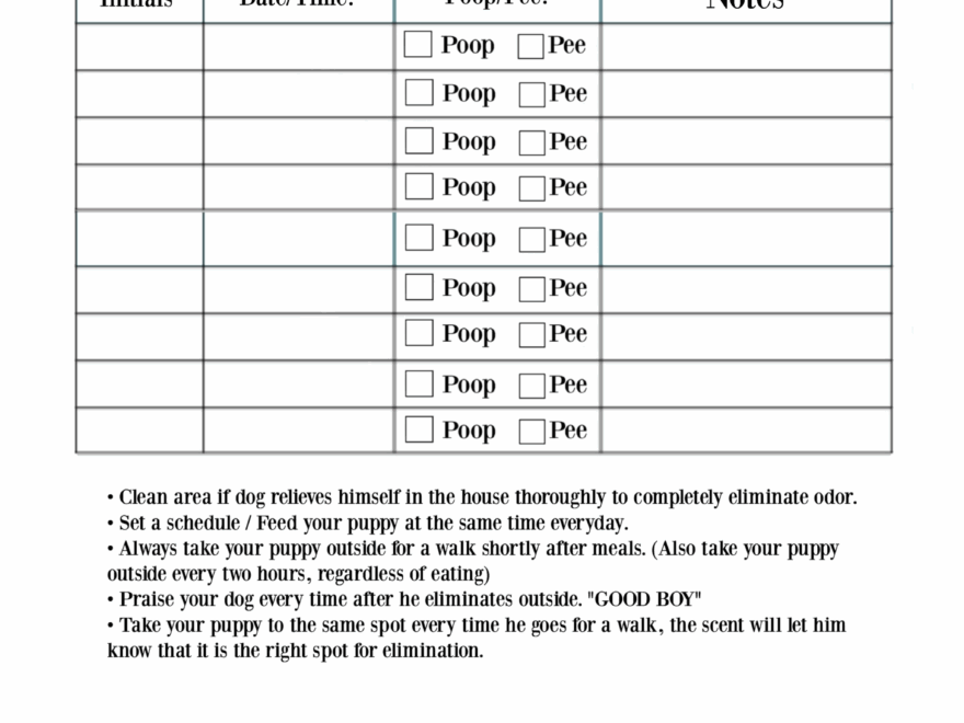 Free Printable Dog Training Worksheets