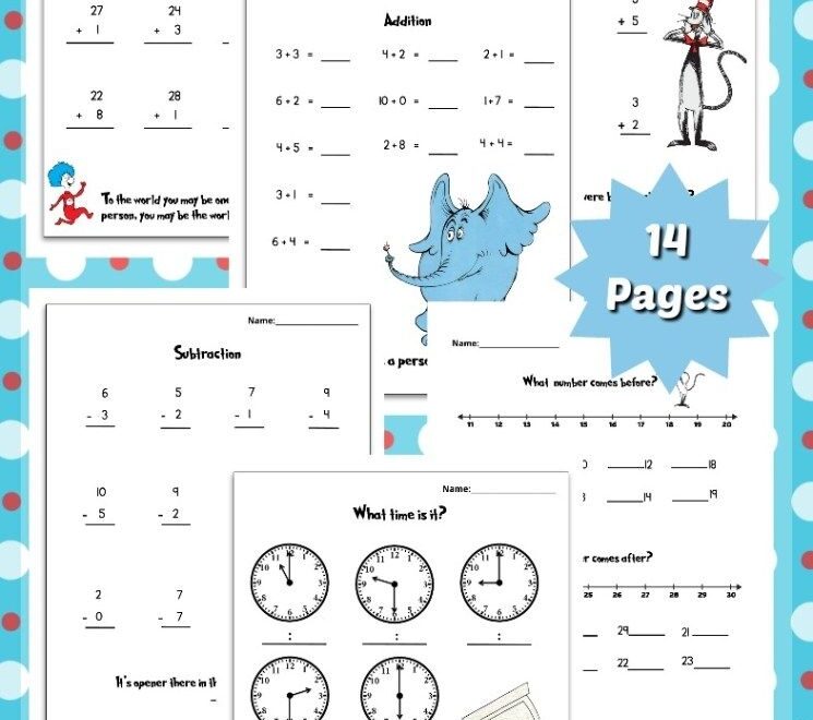 Free Printable Dr Seuss Math Worksheets