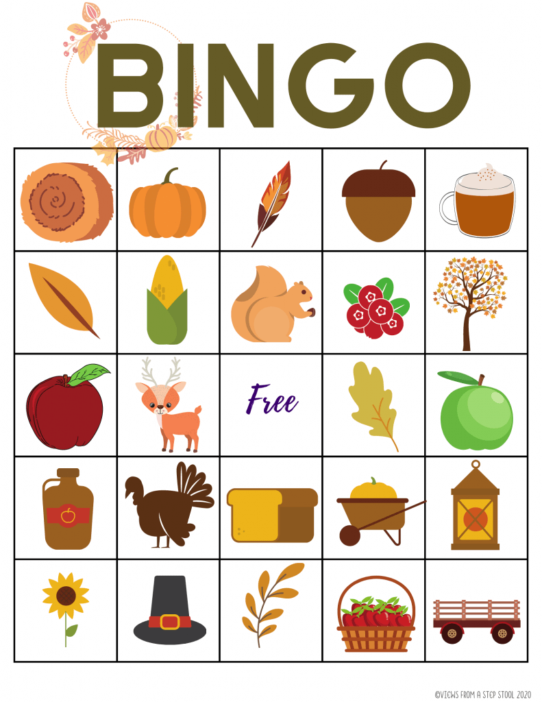 Free Printable Fall Bingo Cards For Large Groups Free Printable Card