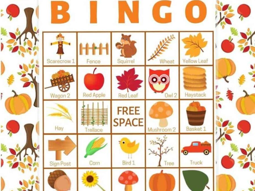 Free Printable Fall Bingo Cards For Large Groups Printable Templates
