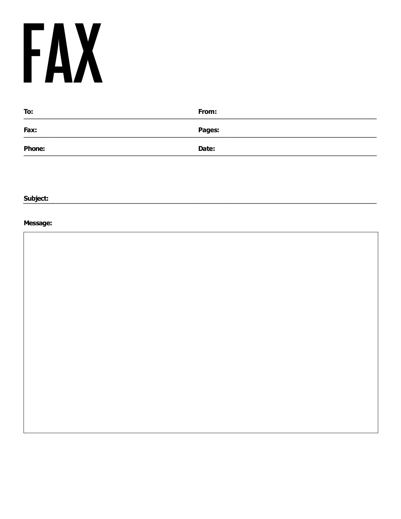 Free Printable Print Fax Cover Sheet