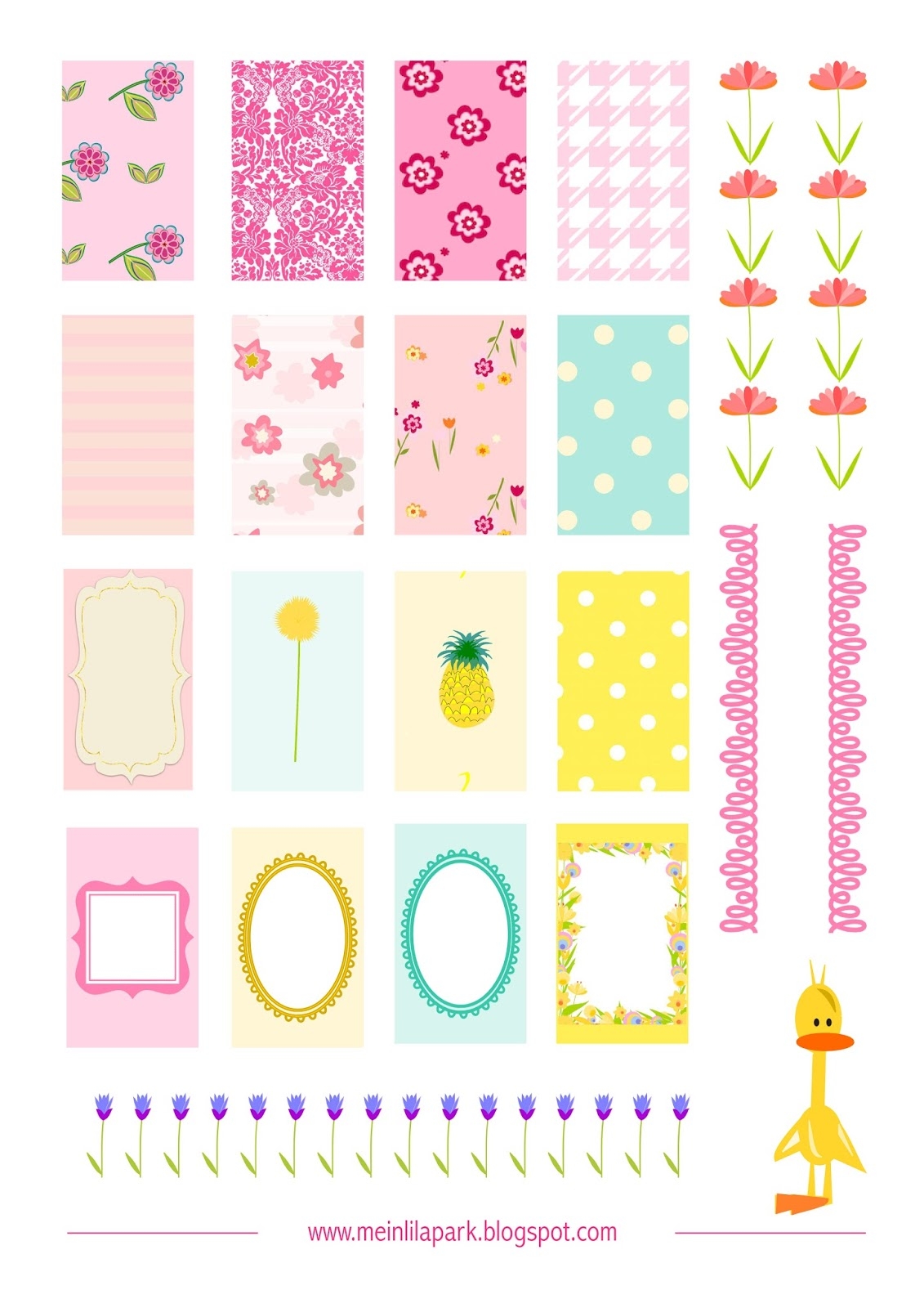 Free Printable Floral Spring Planner Stickers Ausdruckbare 