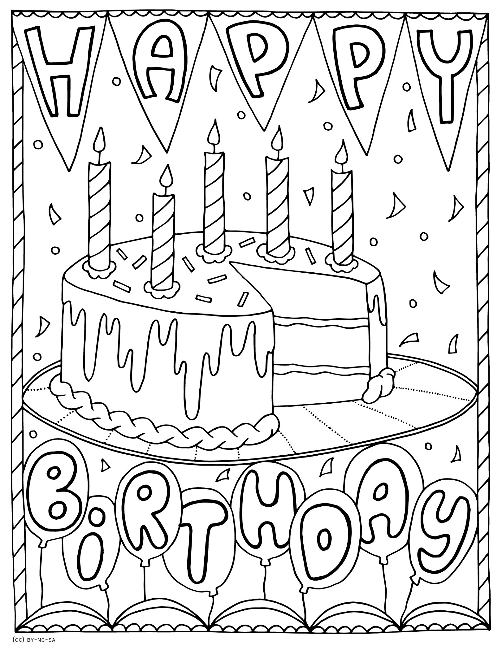 Free Printable Happy Birthday Coloring Page