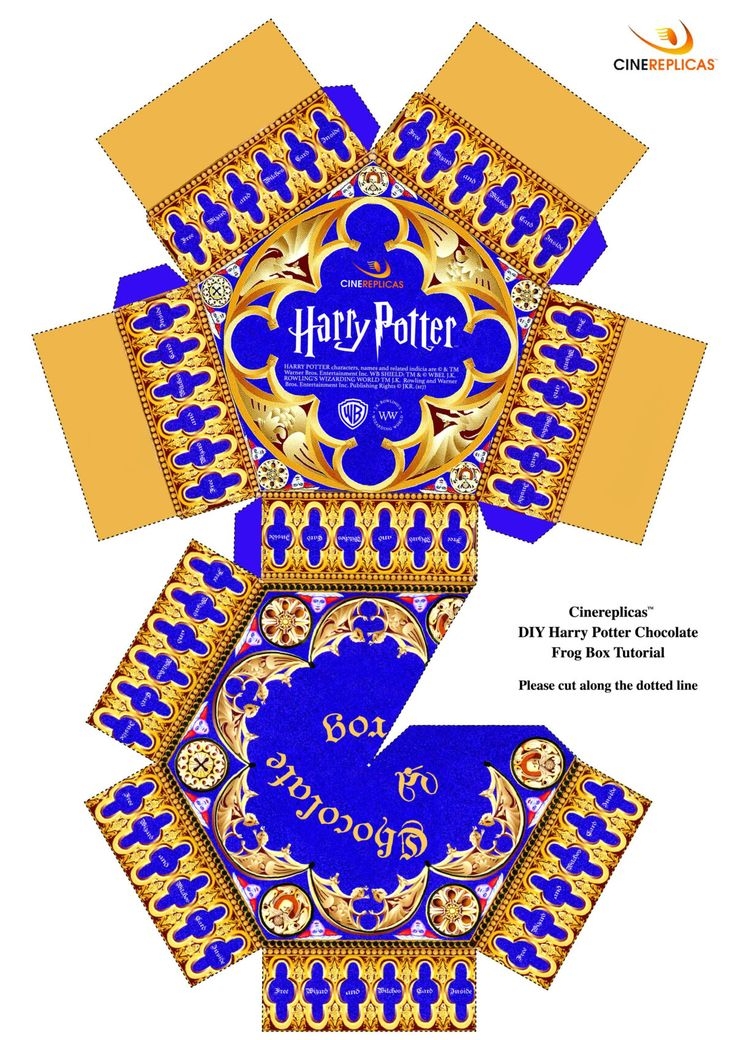 Free Printable Harry Potter Chocolate Frog Box Printable Templates