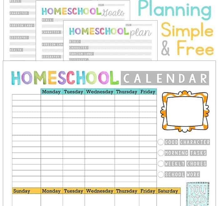 Free Printable Homeschool Planner Templates Printable Download