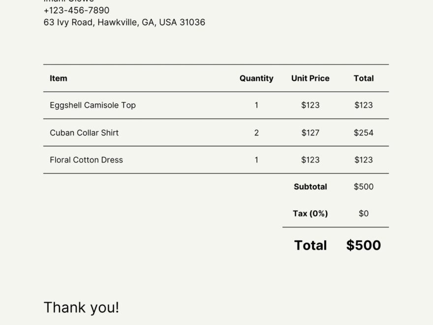 Free Printable Invoice Template Download Printable Templates Bilarasa