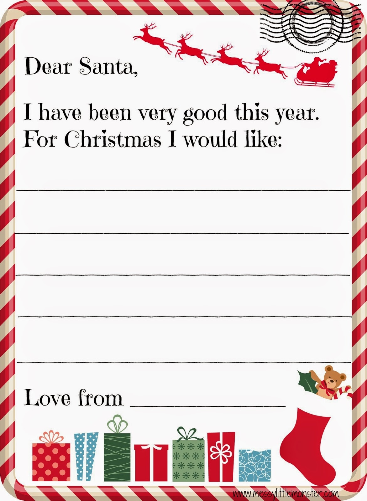 Free Printable Letters From Santa To Children