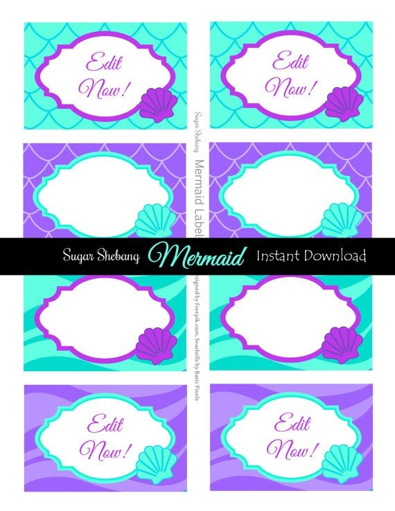 Free Printable Little Mermaid Food Labels Printable Templates
