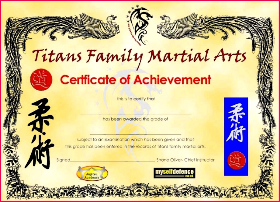Free Printable Martial Arts Certificates Free Templates Printable