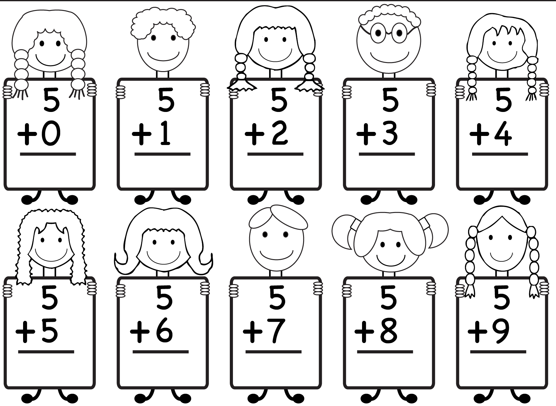 Free Printable Math Addition Worksheets For Kindergarten Kindergarten