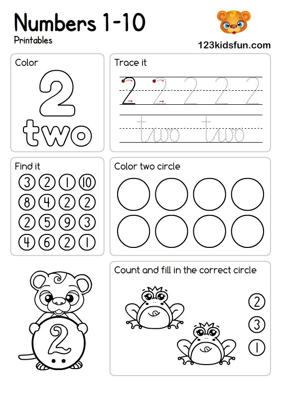Free Printable Numbers Set Worksheets For Preschool