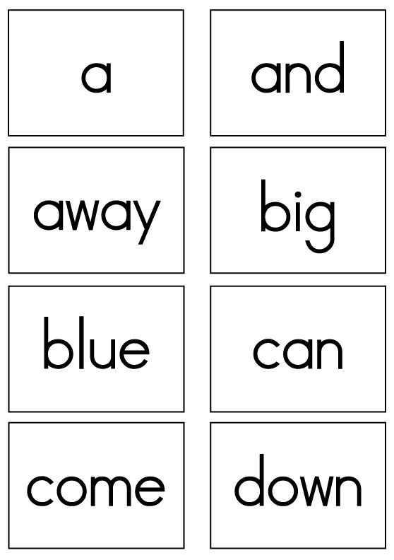 Free Printable Pre Primer Sight Words Flash Cards Free Printable Card
