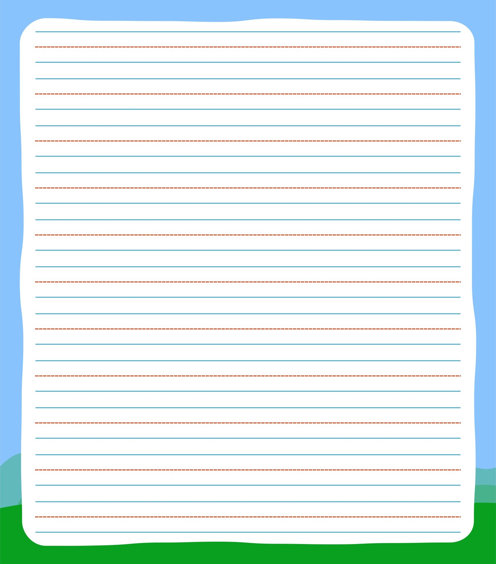 Printable Writing Paper For Preschoolers