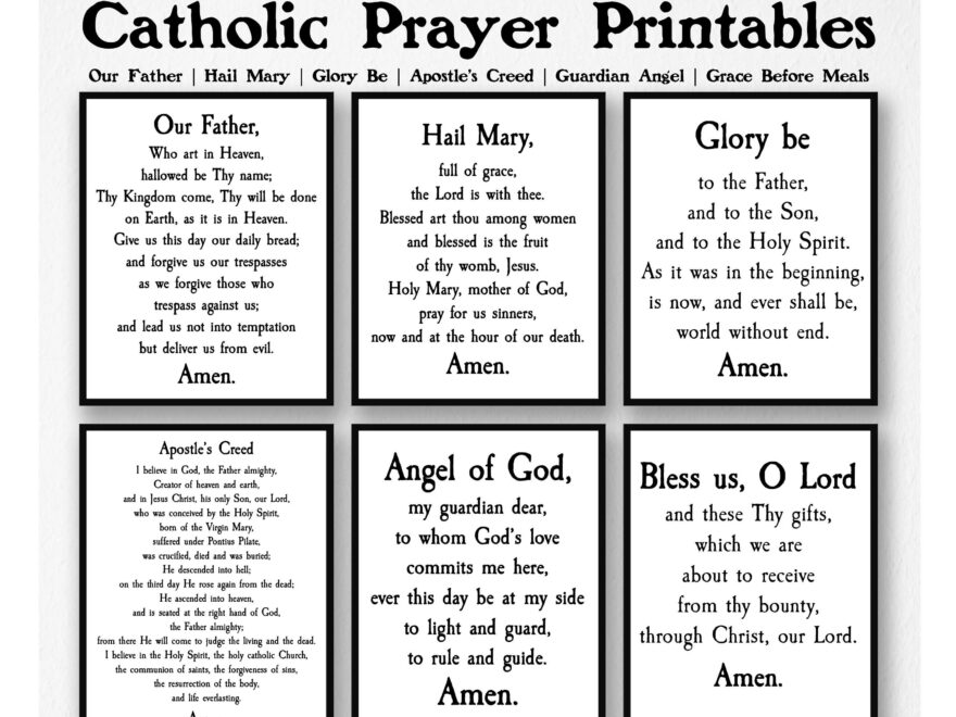 Free Printable Printable Catholic Prayer Cards