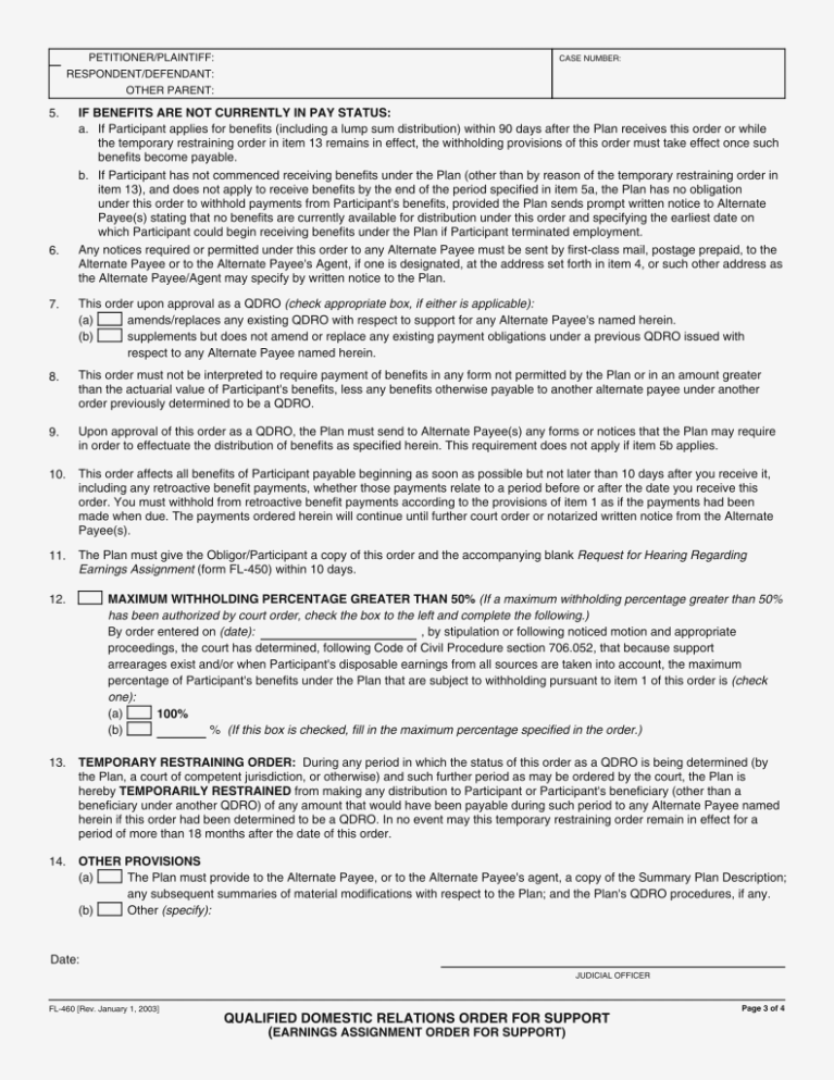 Free Printable Qdro Form California Free Templates Printable