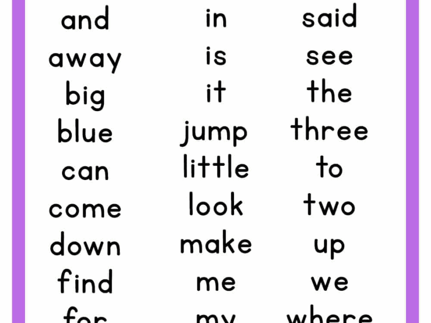 Free Printable Reading Log Sight Words Lists Artofit
