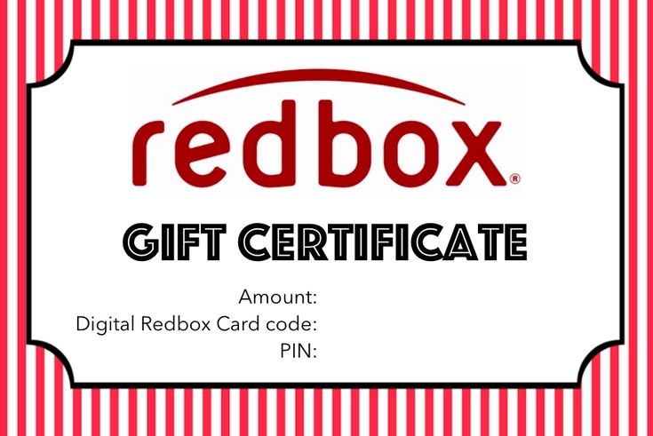 Free Printable Redbox Gift Certificate Template