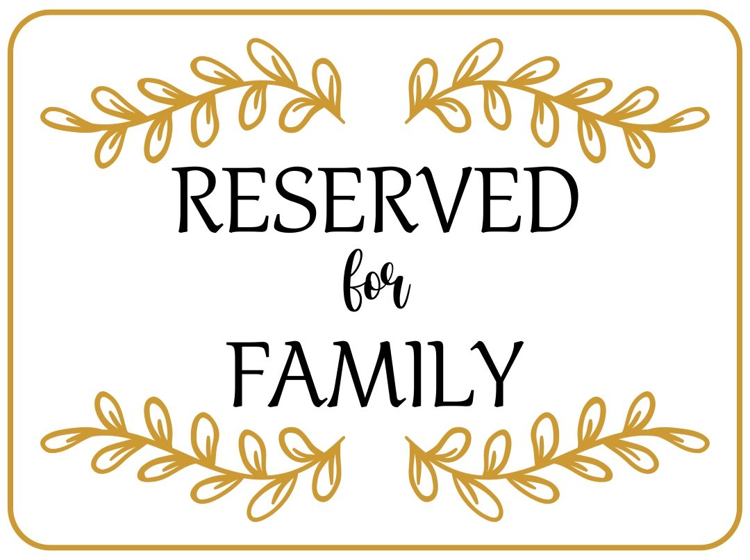 Free Printable Wedding Reserved Signs