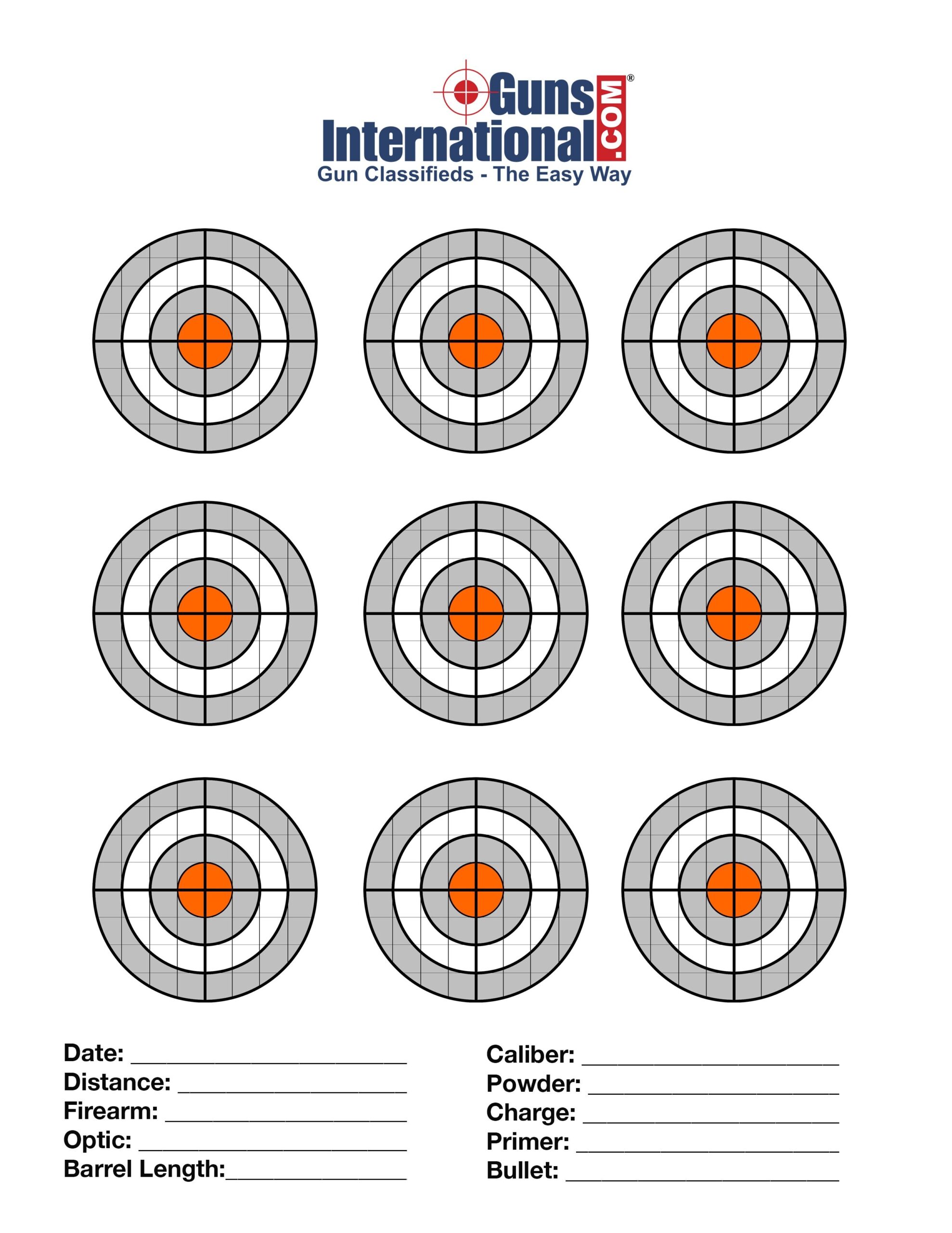 Free Printable Rifle Sighting Targets