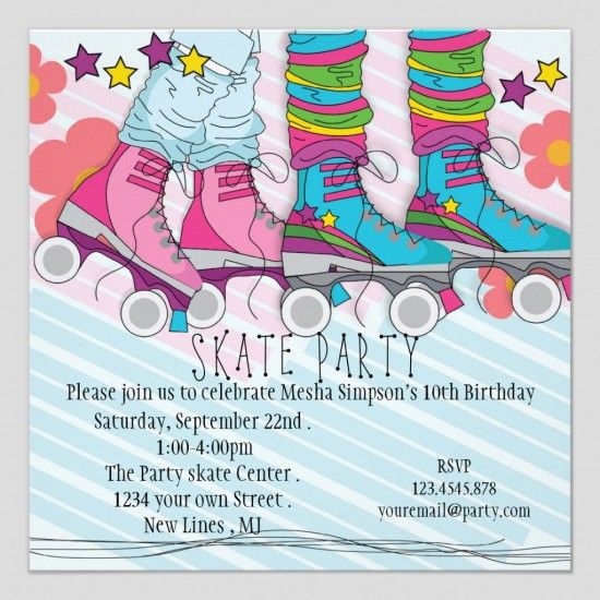 Free Printable Roller Skating Party Invitations Skate Birthday Party Free Printable Roller Skating Party Invitations Skate Birthday Party