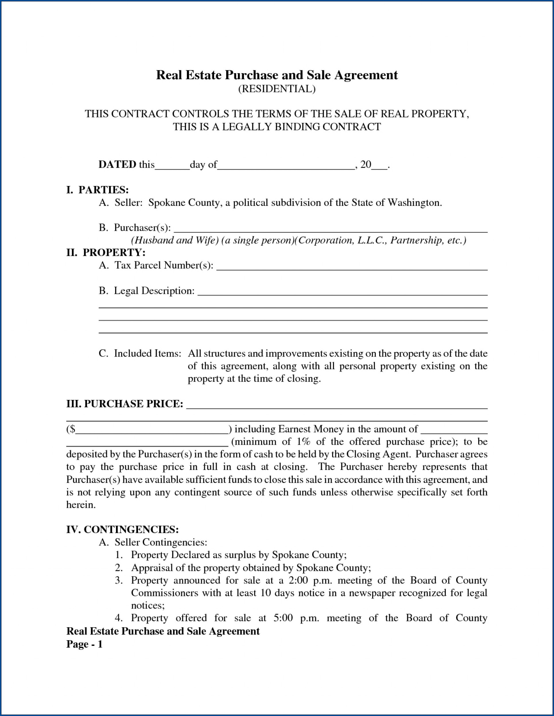  Free Printable Sales Contract For Home