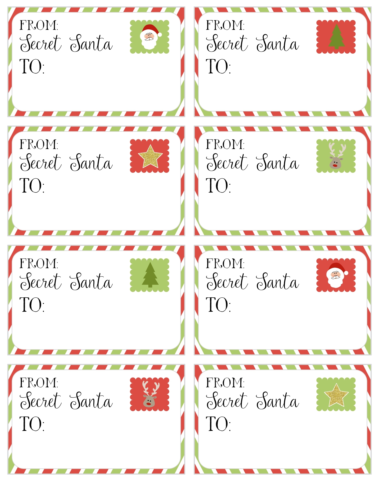 Free Printable Secret Santa Cards Free Templates Printable