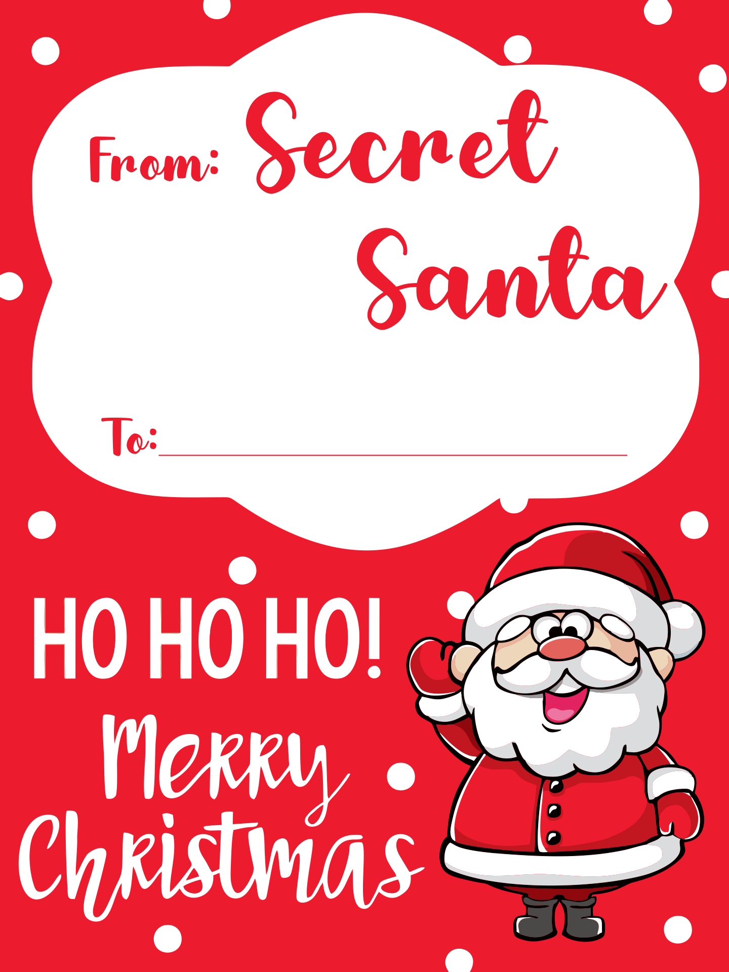 Free Printable Secret Santa Cards Printable Form Templates And Letter