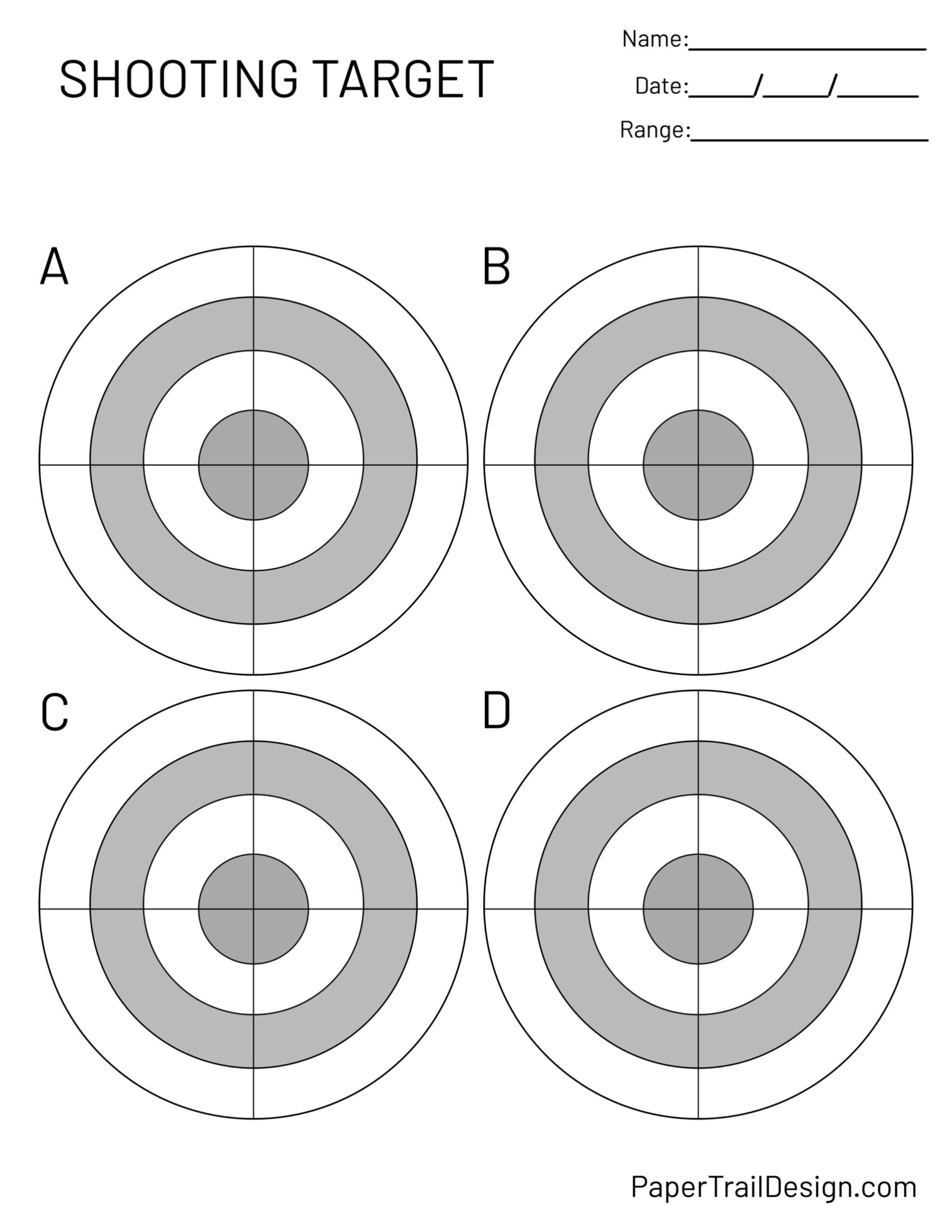 Free Printable Shooting Targets Paper Trail Design